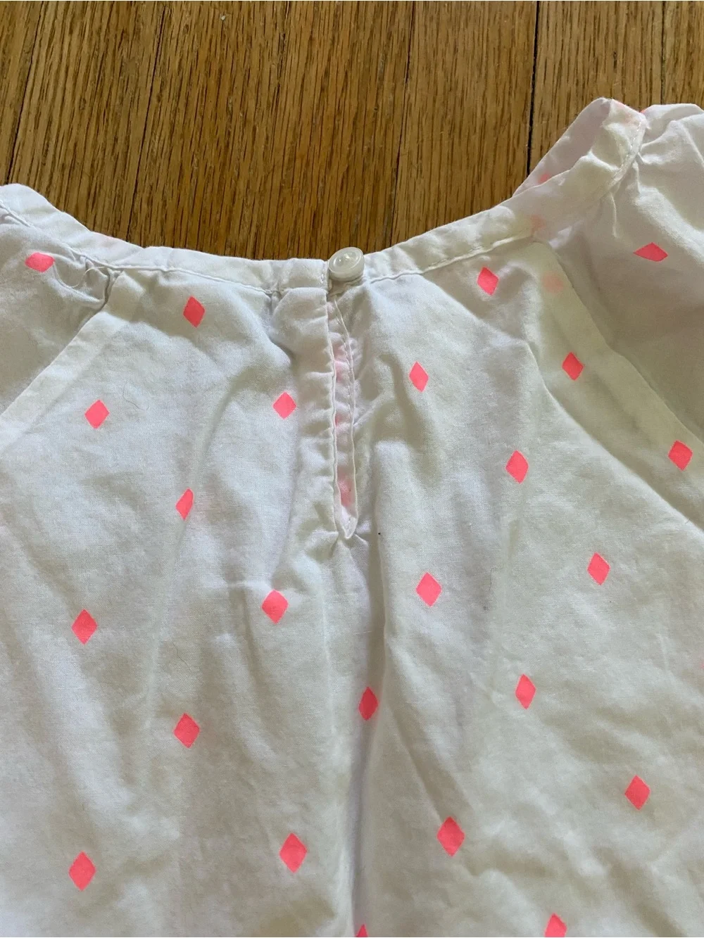 Girls' White Top with Pink Dot Print Gymboree 10